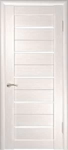 Межкомнатная дверь ЛУ-22 (Беленый дуб, стекло лакобель белое, 900x2000)