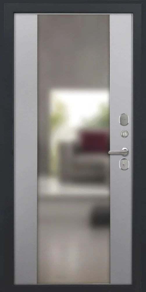 Входная дверь ДвериПРО Модель L-48 Алиса (16мм, ПВХ софт грей, зеркало) DPRO197901 внутренняя сторона