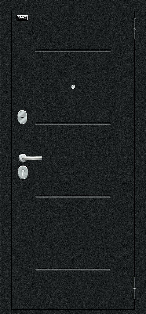 Фото Входная дверь Лайн Букле черное/Slate Art BR4634 внешняя сторона