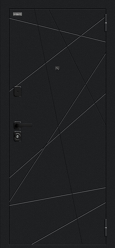 Фото Входная дверь Граффити-5/SBlack Букле черное/Look Art BR6186 внешняя сторона